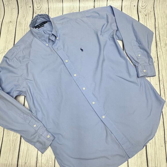 Men's Ralph Lauren Blake Fit Blue Button Down Shirt Size Medium - Picture 1 of 5